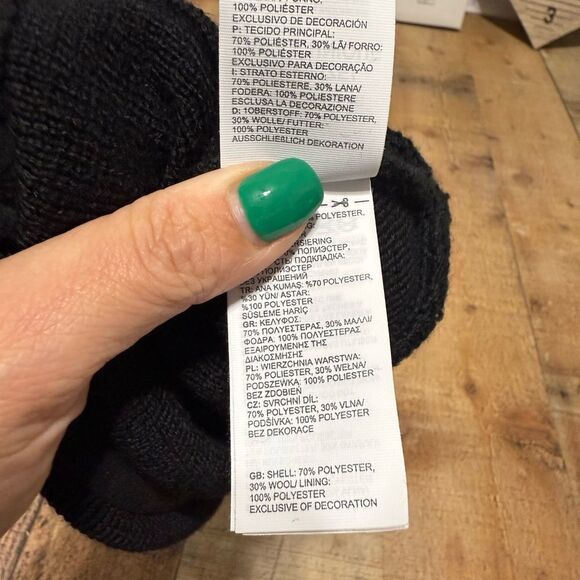 The North Face Winter Hat Black One Size Polyester Wool - Picture 6 of 7